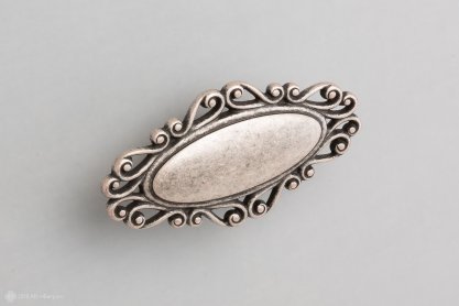 Zar мебельная ручка-кнопка малая состаренное серебро