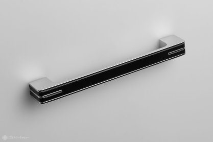 Monohrome мебельная ручка-скоба 160 мм хром полированный с черной вставкой
