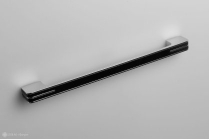 Monohrome мебельная ручка-скоба 256 мм хром полированный с черной вставкой