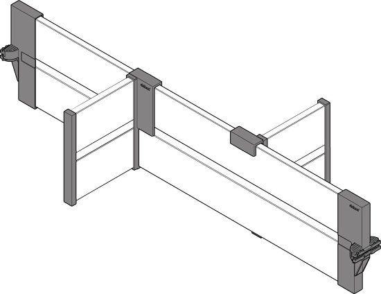 ORGA-LINE для TBX intivo, поперечные разделители 500/450мм, черн., к-т