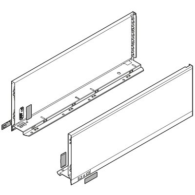 Комплект царг LEGRABOX pure, высота C (177,0 мм), НД=270 мм, серый орион