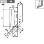 Комплект петли №75 CLIP top для угла +45гр , вкладная, для стеклянных дверей